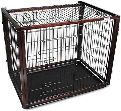 ドッグケージ 犬用ケージ トレイトップカバーの犬のケージと犬クレート子犬ケージミディアムブラック折りたたみクレート 購入 大型犬用ケージ