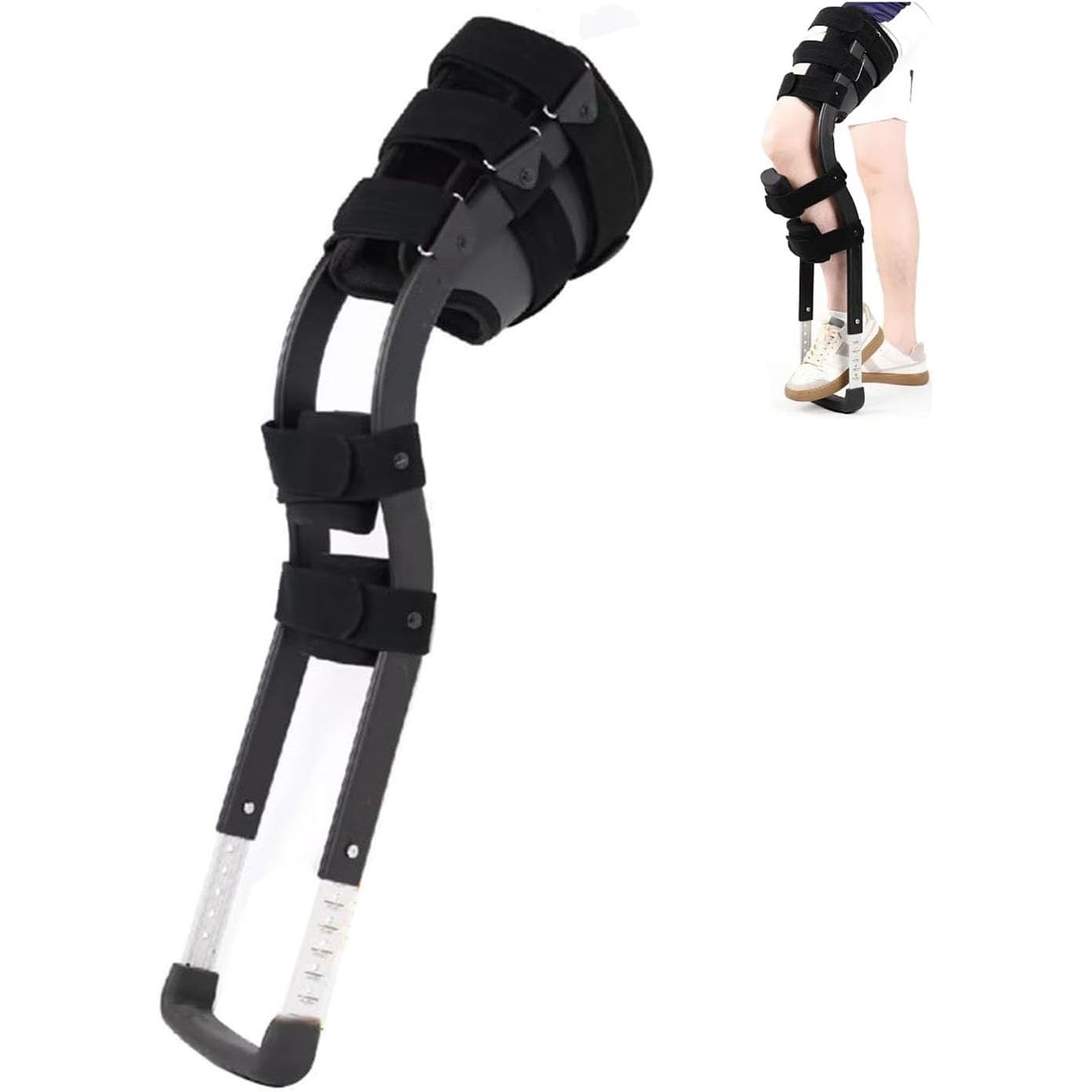 Freihändige Krücken, Verstellbare Kniekrücke, Aluminiumstütze Knie Walker, Schmerzfreie Gehhilfe für Knöchelfrakturen, Verstauchungen, Oder Nach Operationen