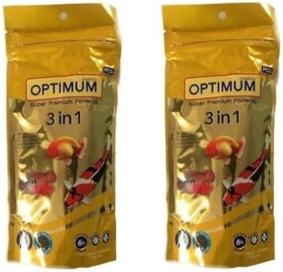 Optimum 3 in 1 All Life Stages Premium Fish Food Pellet (100 g x 2, Happy Fins)