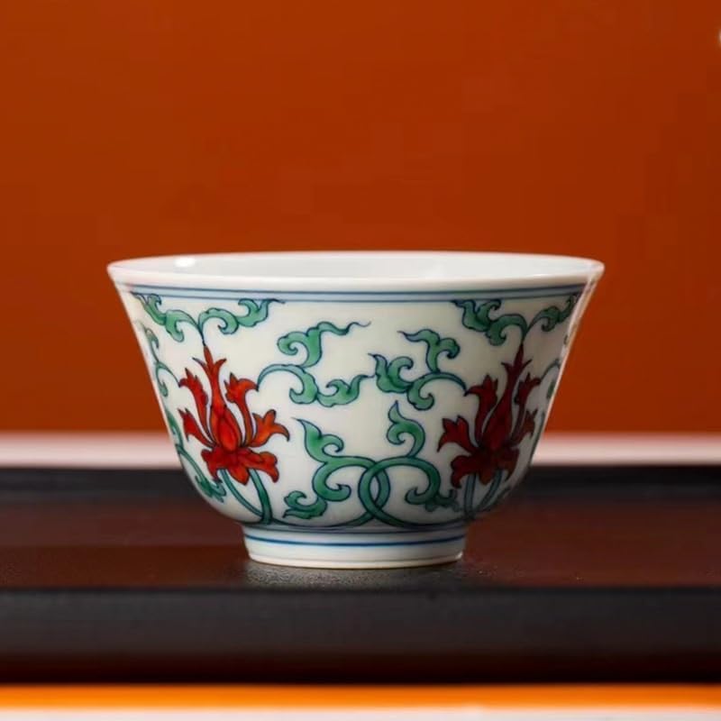 Tea Cup Antique Hand-Painted Passionflower Doucai Host Single Personal Dedicated Ceramic Soaking Container