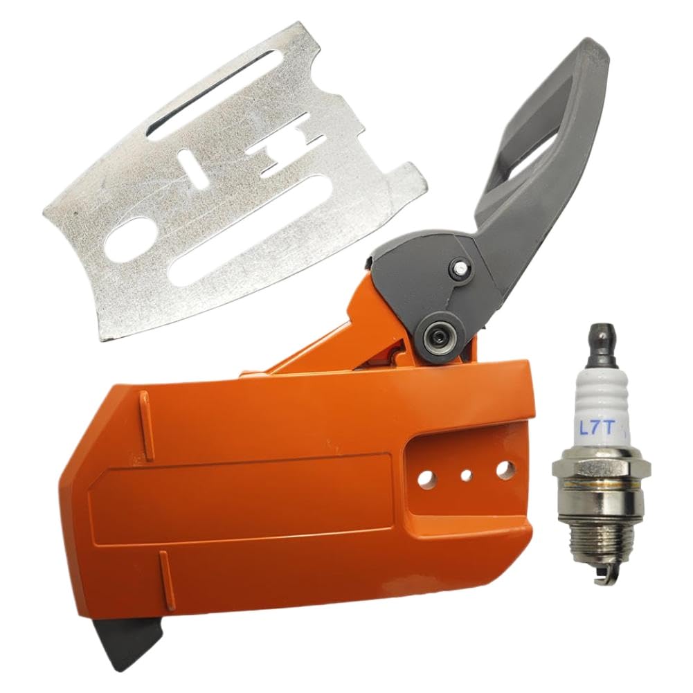 Kit de placa de barra protectora de manija de cubierta lateral de freno de cadena Compatible con funda de buje de motosierra 61 66 266 268 272