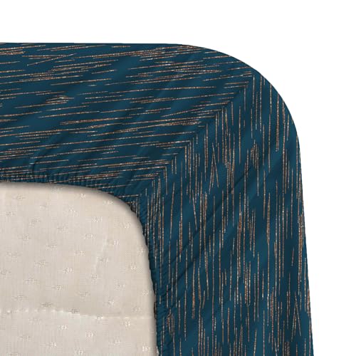Image of Stoa Paris 350TC Luxture Cotton King Fitted Bedding Set with 2 Pillow Covers, All-Around Elastic Fitted Bedsheet 183cm x 198cm + 30cm Drop, All Season Comfort, Breathable, Panache 2.0 - Teal