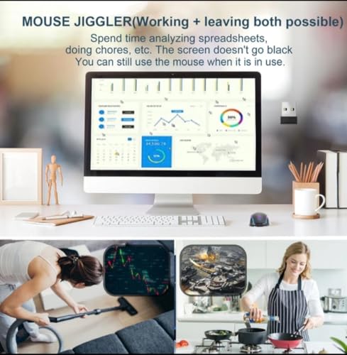 Image of Mouse Jiggler USB Mouse Mover - Portable Plug-and-Play Cursor Shaker & Vibration Device to Keep PC /Laptop Awake, Prevents Sleep & Lockdown Mode, Moves Arrow Automatically, Ideal for Remote Work