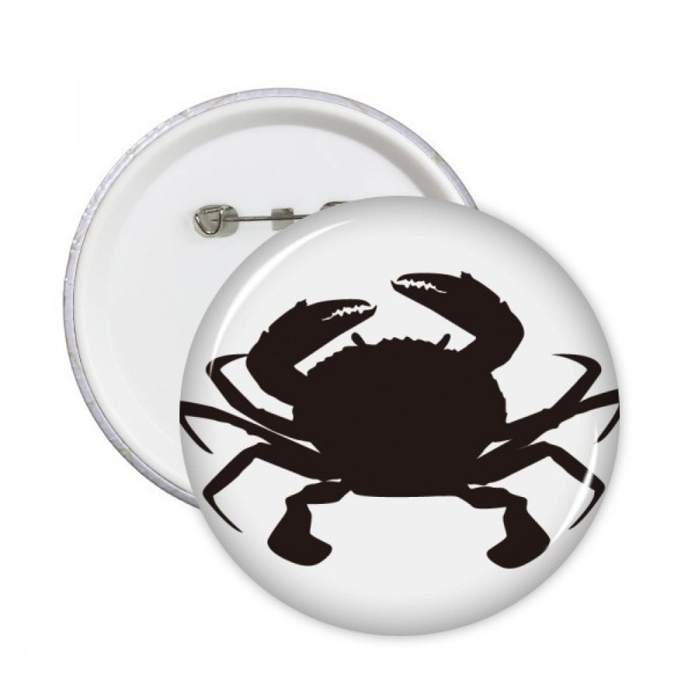 Pins crabe noir badge bouton rond XXL décoration vêtements