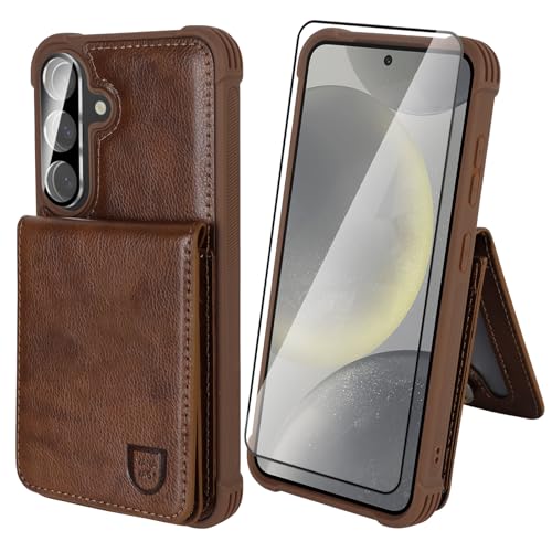 Protection Galaxy S24 5G étui portefeuille rabat cuir avec porte-monnaie