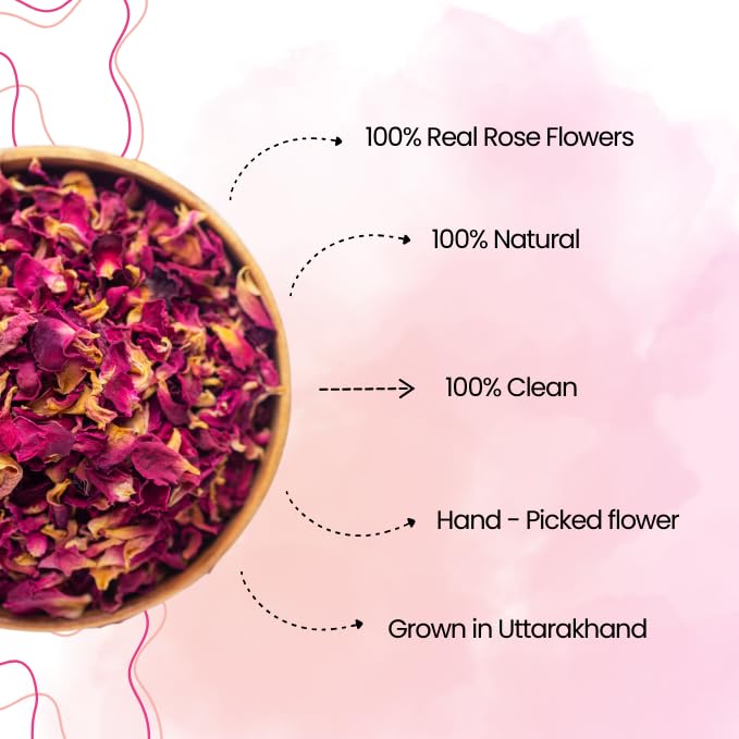 Image of Jaivik Uttarakhand - Chamomile Flowers, Rose Petals (100g Each), Unique Blend Crafted Loose Leaf Tea for Chai Lovers Across India, Combo (Pack of 2)