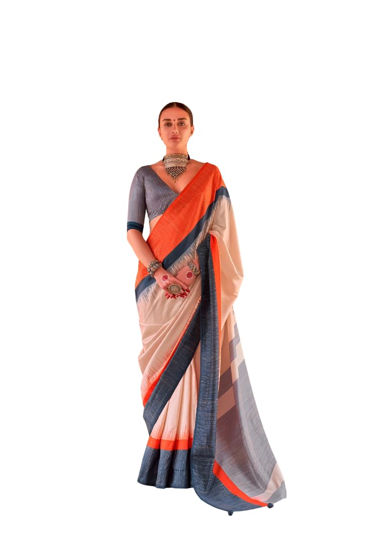 Handloom Cotton Saree with Contrast Border, 4 Colour Availabel-image-41