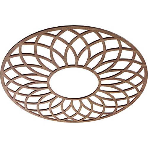 Image of Ekena Millwork 24 inchOD x 8 1 /4 inchID x 3 /8 inchT Cannes Wood Fretwork Pierced Ceiling Medallion, Walnut