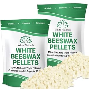 White Beeswax Pellets 2lb (1lb in Each Bag), Pure, Natural, Cosmetic Grade, Organic, Bees Wax Pastilles, 3X Filtered, Great For Soap Making, Candles, DIY Lip Balms, Sunscreen By White Naturals