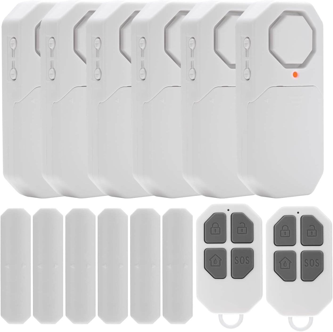 Door Window Alarm When Opened for Dwelling Safety with Distant, Wi-fi Door Sensor Alarm for Children Security with Adjustable Quantity ( 6Pcs Sensor 2Remote)