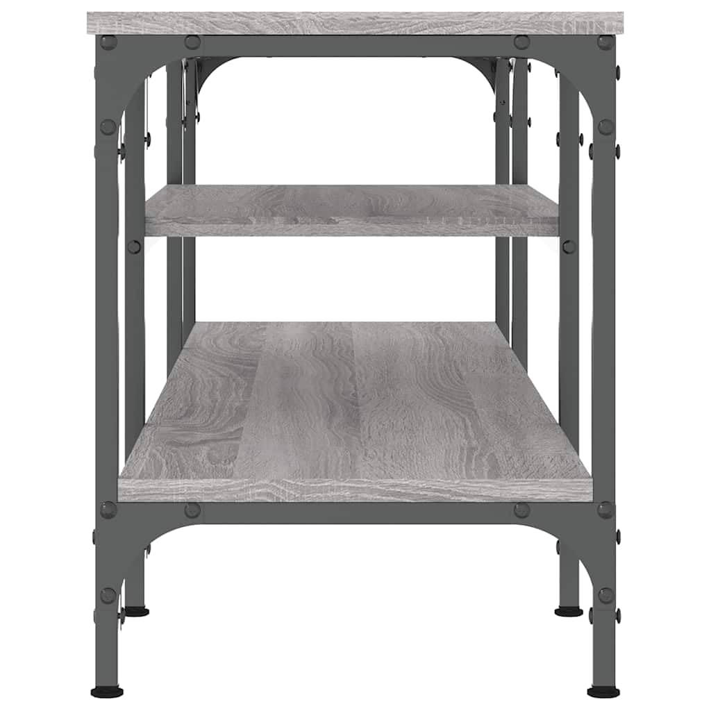 Mobile Porta TV da Salotto Grigio Sonoma 121x35x45 cm | Mobiletto basso da soggiorno con ripiani a giorno per console, stabile struttura in metallo e legno multistrato.