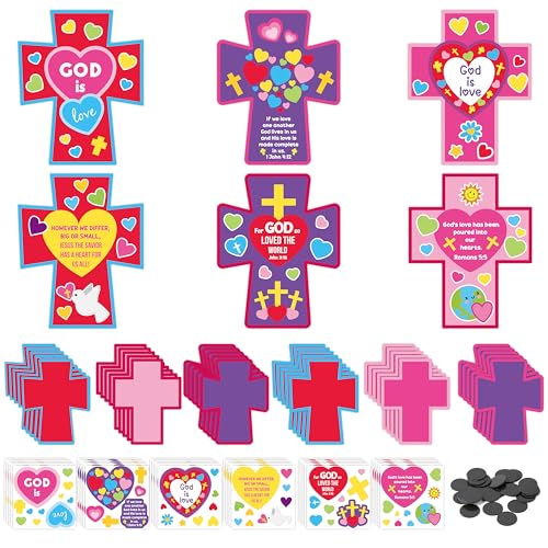 Haooryx 50Pcs Easter Cross Bookmark Rulers - Jesus Cross Measuring Ruler Bookmark He Is Risen Easter Party Favor Classroom Teacher Student Rewards Kids Birthday Goodie Bag Filler