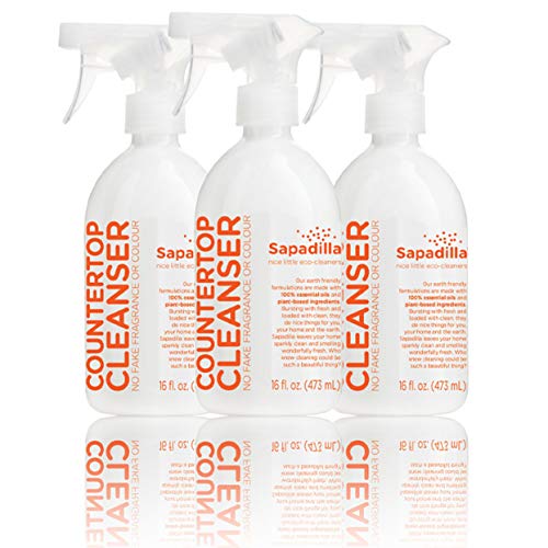 Sapadilla Grapefruit + Bergamot Biodegradeable Countertop Cleanser Spray, 16 Ounce, (Pack of 3)