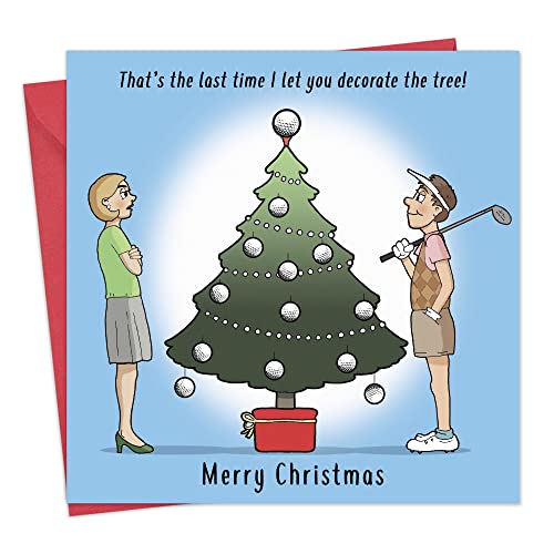 Twizler Funny Golf Christmas Tree Card