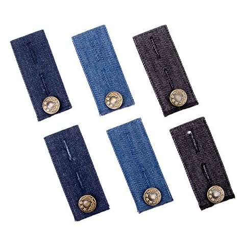 6-Pack Denim Waist Extenders for Jeans, Trousers and Skirt Cover