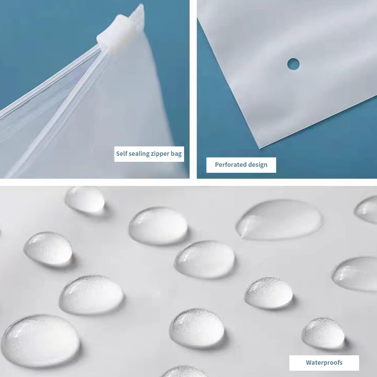 Frosted Slider Bags 7x10in, 5 Mil Zipper Pouches with Vent image 3