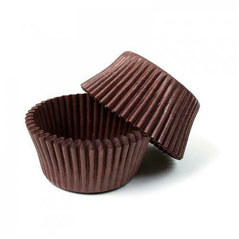 Vision4ever 100Pcs Brown Color Mini Cupcake Cases Baking Muffin Cake Petits Greaseproof Baking Cupcake for Party Cake Decoration