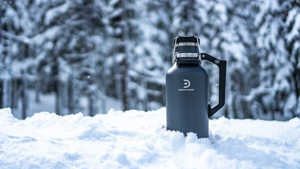 DrinkTanks Craft 64 oz Stainless Steel Vacuum Insulated Growler for Beer, Cocktails, Wine, Coffee; 45 Hours cold/30 Days Fresh; Travel, Camp, BBQ, Bottle Share; Dishwasher Safe (Slate), (G-2.0-64-SLA) : Home & Kitchen