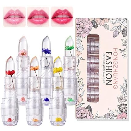 Bajajbeautyshop Waterproof Glossy Flower Jelly Lipstick - Transparent Color Changing (Pack of 2)