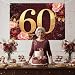 Floral 60th Birthday Backdrop, Luxury Flower Happy 60th Birthday Backdrop Banner Burgundy and Gold Photography Background for Women Cheers to 60 Years Old Party Supplies