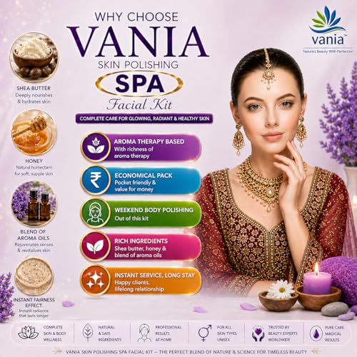 Image of Vania Skin Polishing SPA Facial Kit 2000 Gm + 100 Ml |For Men & Women|Aroma Skin Care|Self & Parlour Use| For Pre Bridals|Face & Body|Tip to Toe BeautylDashing Glow|With Tulsi & Geranium Oil|