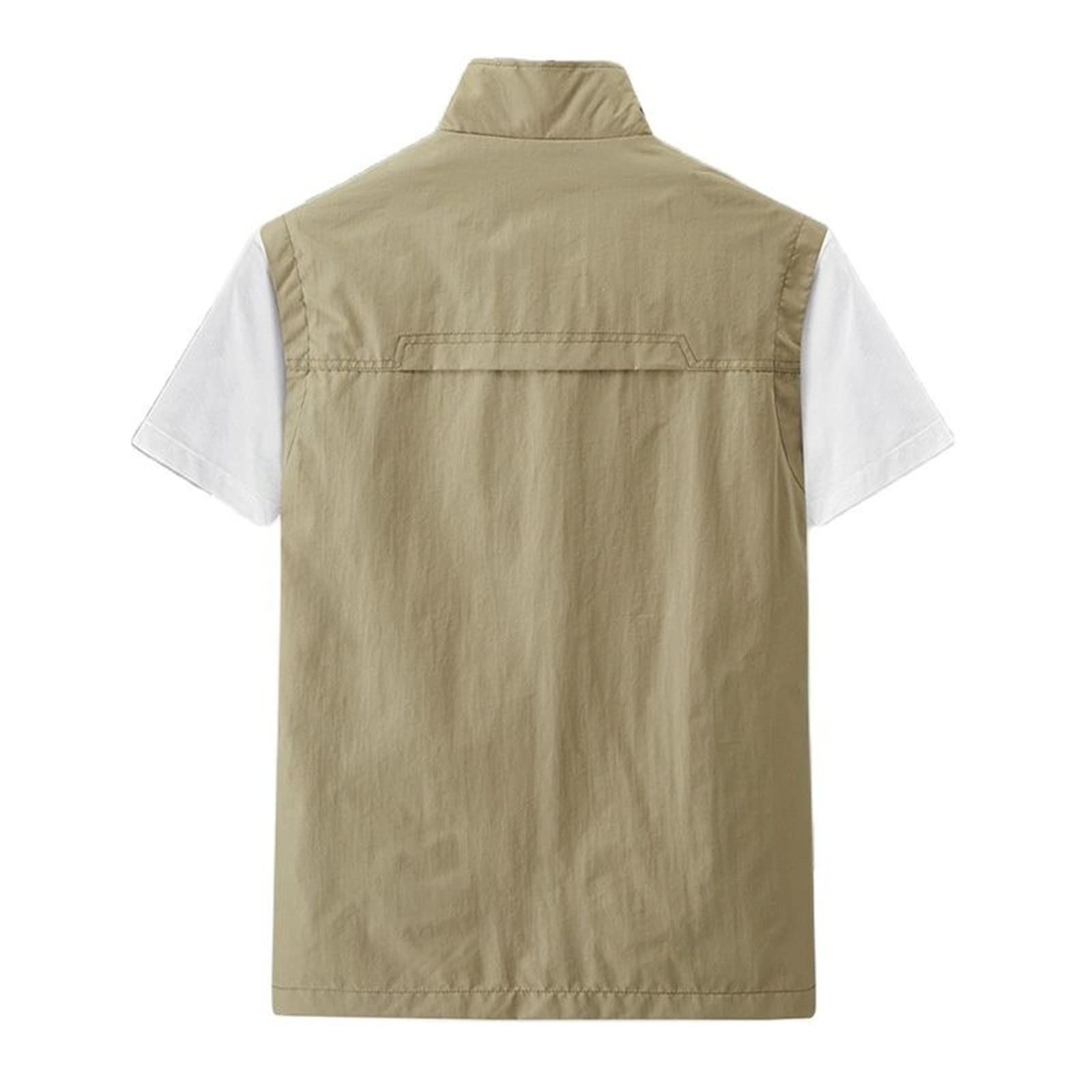 Herrenfischerweste, Outdoor -Freizeit -Leichtjacke im Freien, Herren Safari Weste Coat Jacke Schnelle trockene Arbeit Fotoreife Sommer -Gilet -Weste mit Multi -Taschen