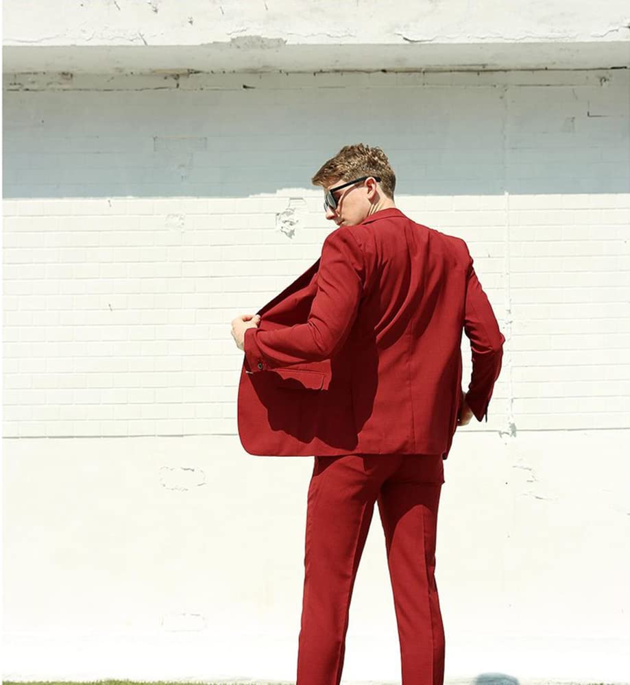 Uomo Peak Risvolto Vestito Due Pezzi Giacca e Pantaloni Formale attività di Lavoro