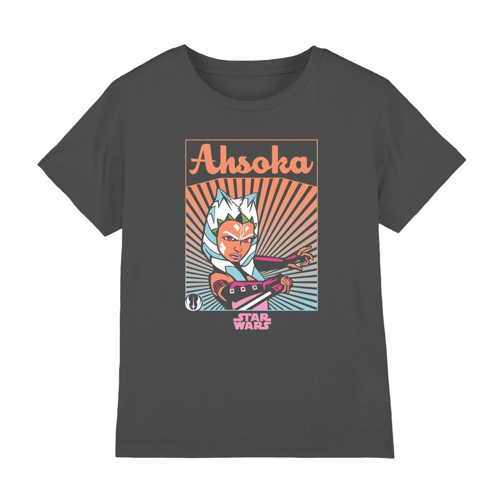 Star Wars Ahsoka Rays Unisex Kids T Shirt, Charcoal, 5-6 Years