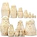 Blank Nesting Dolls Set 7 pcs for Painting and Decorating – Unpainted Wooden Matryoshka Dolls with Pre-Drawn Contours – DIY Art Craft Project
