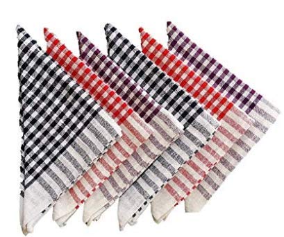 Crazybachat Cotton Cleaning Dusting Cloth Table Napkin Multipurpose Kitchen Towel (Multi-Coloured)-Pack of 6 (15cm X 25cm)