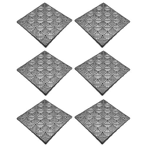 ACAN Tradineur - Pack 6 de Baldosas/Losetas para Exterior - Fabricado en Plástico - Ideal para Piscina, terrazas, jardín - Desmontable y Antideslizante - 30 x 30 cm - Color Gris