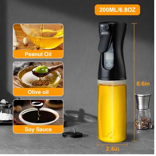 Image of 10 Pcs Combo Kit Air Fryer Silicone Liner Set (6 Sizes) with Oil Spray Bottle 200ml, Silicone Brush, Spatula & Heat Resistant Grip | Reusable Non-Stick Air Fryer Accessories