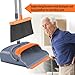 kelamayi Upgrade Broom and Dustpan Set, Self-Cleaning with Dustpan Teeth, Indoor&Outdoor Sweeping, Ideal for Dog Cat Pets Home Use, Stand Up Broom and Dustpan (Gray&Orange)