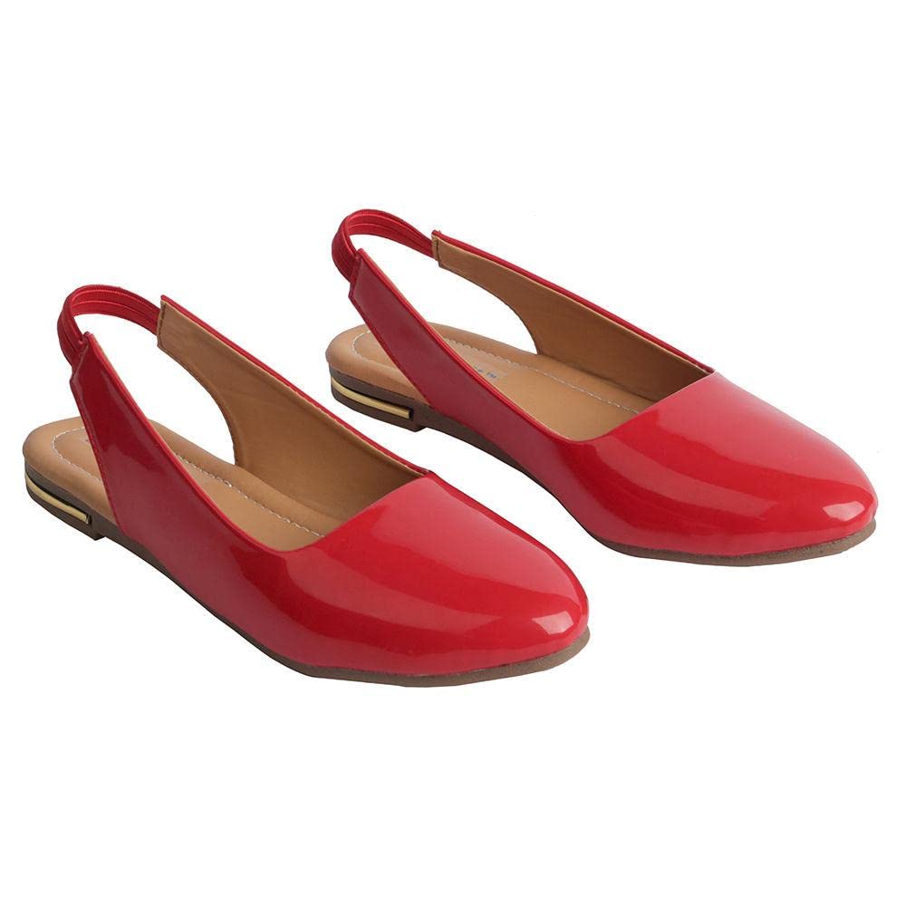 Hopscotch Baby Girls Synthetic Strap Ballerinas in Red Color