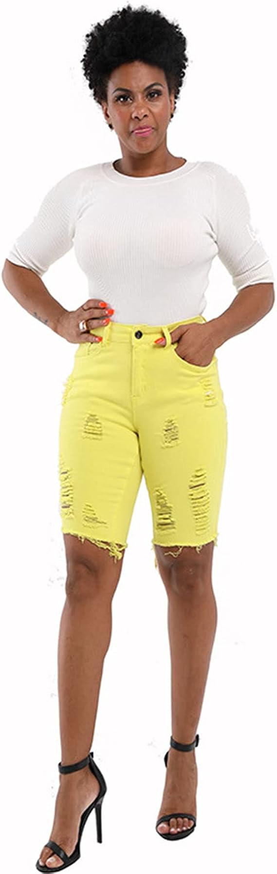 Women's Ripped Denim Shorts Destroyed 