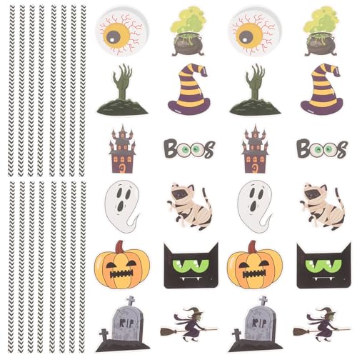 SHOWERORO 24 pcs pajillas de papel para fiesta de Halloween miniatura 1