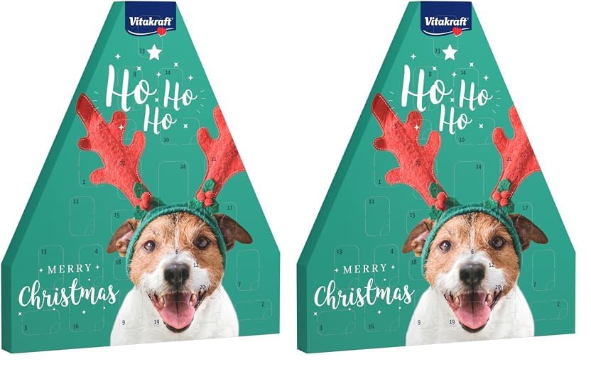 Vitakraft Calendario de Adviento para Perros 2024, deliciosos Snacks de Carne cuidadosamente seleccionados para Navidad, golosinas para el período navideño para Perros de Todas Las Edades (1x 244g)