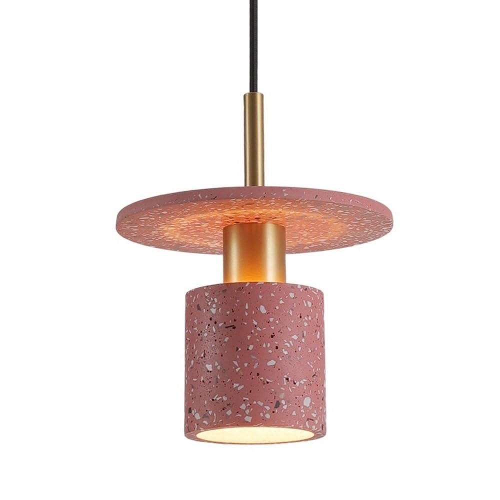 Lampe suspendue E27 rose en marbre et métal GYORI pour chambre
