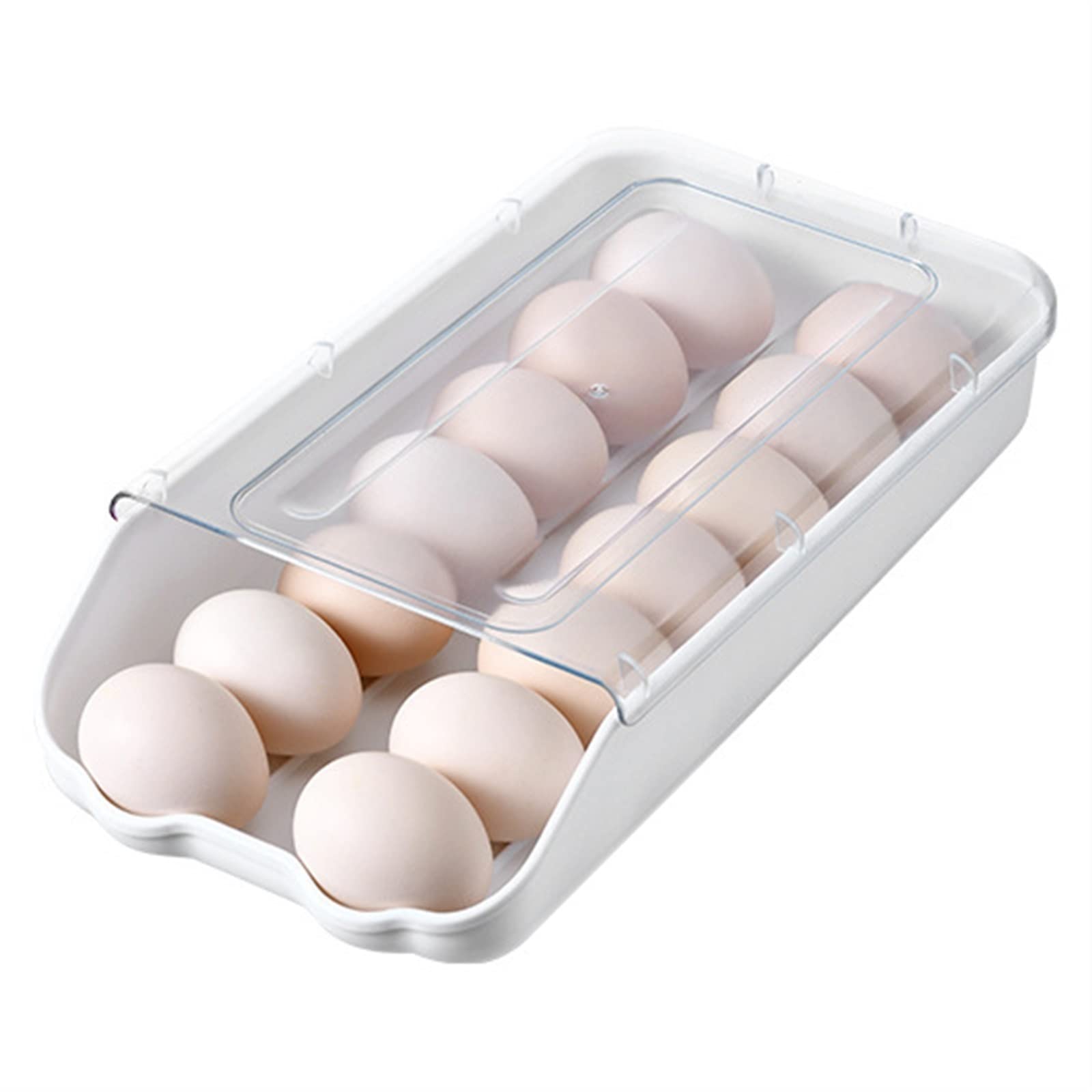 Alimentos secos, Cesta de huevos Almacenamiento de cocina Refrigerador Caja de almacenamiento Nevera Organizador Contenedor Caja Dispensador de huevos Hermético Dispensador de conservación fresca