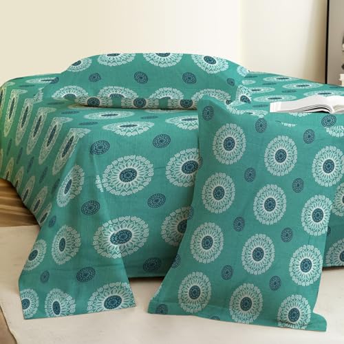 Image of Weave & Decor Super Soft Super Comfortable 144 TC 90x90 inches Printed Cotton Double Bed Bedsheet with Two Pillow Covers