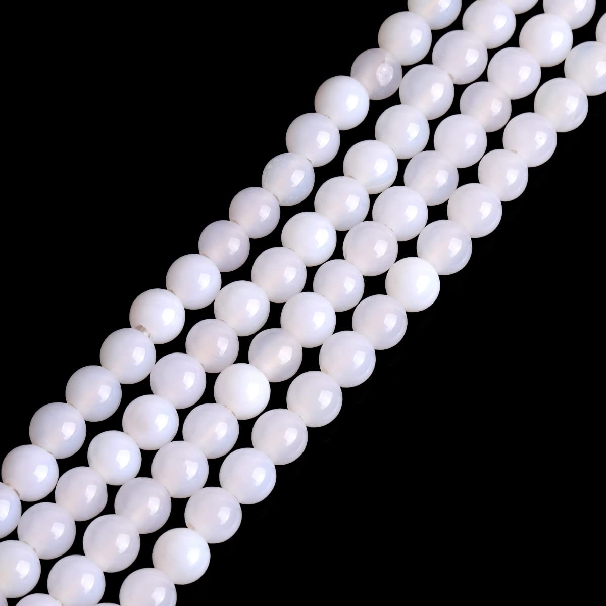 4 Perle Di Pietra Preziosa Di Agata Blu Navy Opaca Intrecciate A - Foto 6