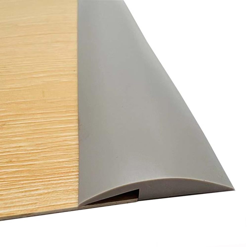 KADEUX Striscia di Transizione per Pavimenti Laminato Soglia di Transizione in PVC, Striscia di Soglia 5mm Strisce di Copertura per Pavimenti, Lunghezza: 1m/2m/3m/4m/5m/10m (Color : Grey, Size : L-4