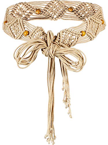 Hercicy Women Bohemian Style Belt Braid Waist Belt for Dresses Woven Belt