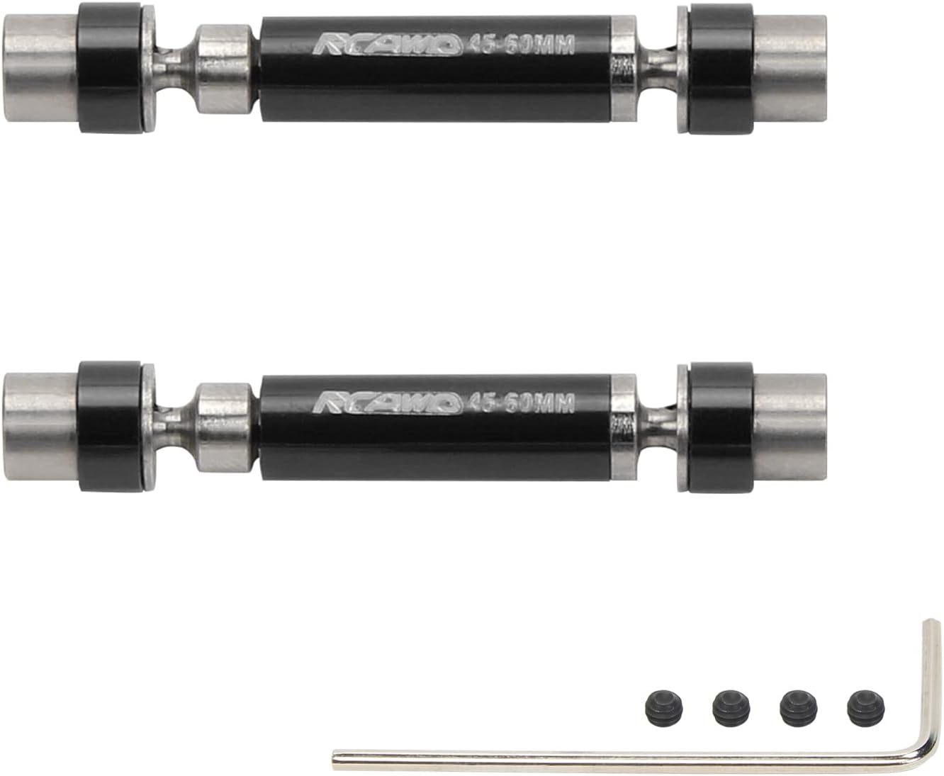 RCAWD CVD Front & Rear Center Drive Shaft for FMS FCX24 1/24 Crawlers Upgrades, 45-60mm Axle Parts Black