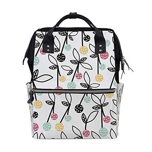 Mochila multifunción para mujer cereza con compartimentos prácticos