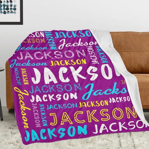 Personalized Name Blanket Customized Baby Blankets for Girls Boys Adults Monogrammed Blankets and Throws Christmas Birthday Mothers Fathers Valentines Day Gift