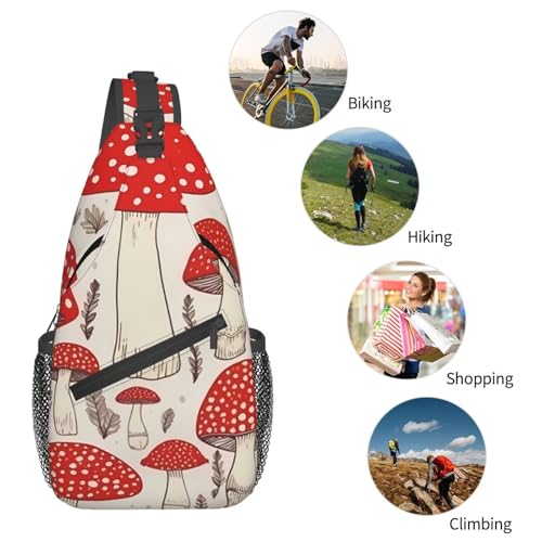 Bolso cruzado tipo mochila para hombro rojo y blanco miniatura 6