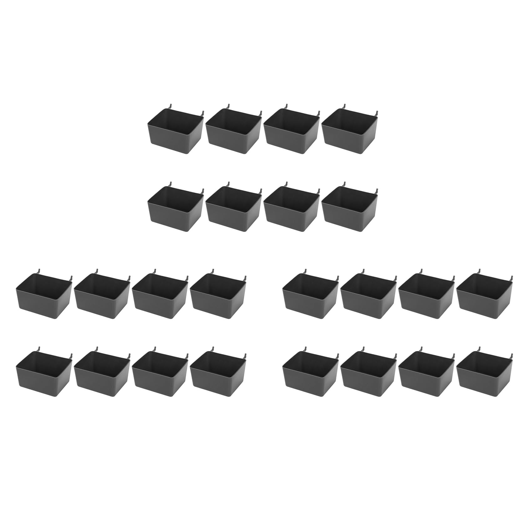 Ctrlzs Grey 24 Pieces Pegboard Bins Kit Pegboard Parts Storage Pegboard Accessories Workbench Bins For Organizing Hardware(Grey)