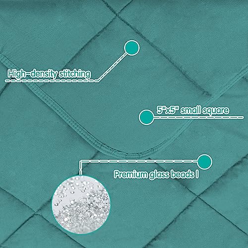 Image of yescool Weighted Blanket (5 lbs, 36 inch x 48 inch, Teal) Cooling Heavy Blanket, Perfect for 40-60 lbs, Breathable Throw Blanket Gifts with Premium Glass Bead, Machine Washable
