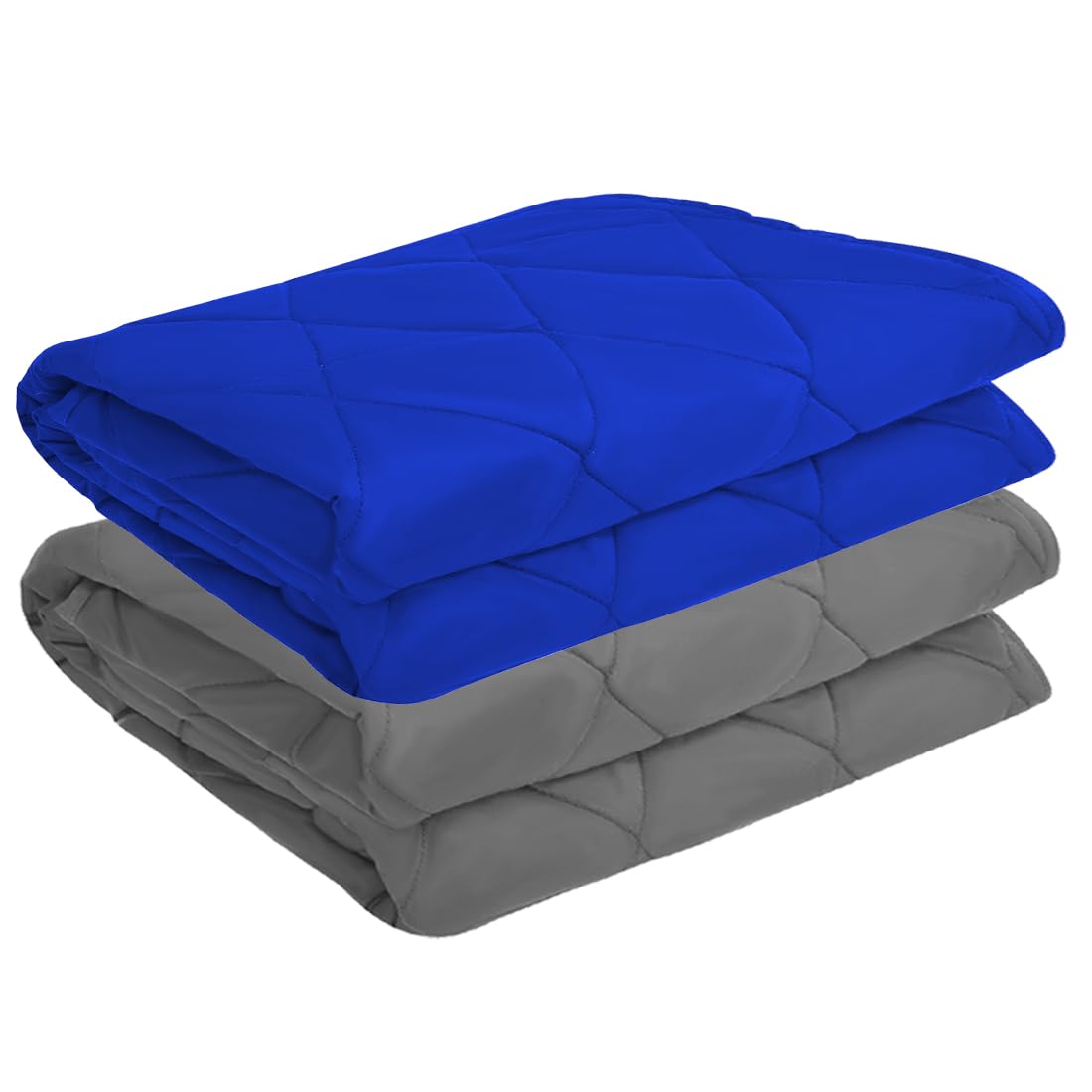 ADBENI HOME Quilted Cotton Extra Absorbent Quick Dry Sheet for Baby, Baby Bed Protector, Waterproof Baby Sheet, Cot Sheet, Crib Sheets, Crib Mattress Protection Infant, XL 140x100 cm, Royal Blue, Grey